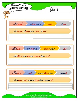 m sesi Grubu Çalışma Sayfaları